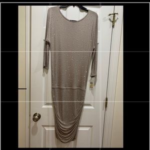 INC Beige Studded Mini Dress